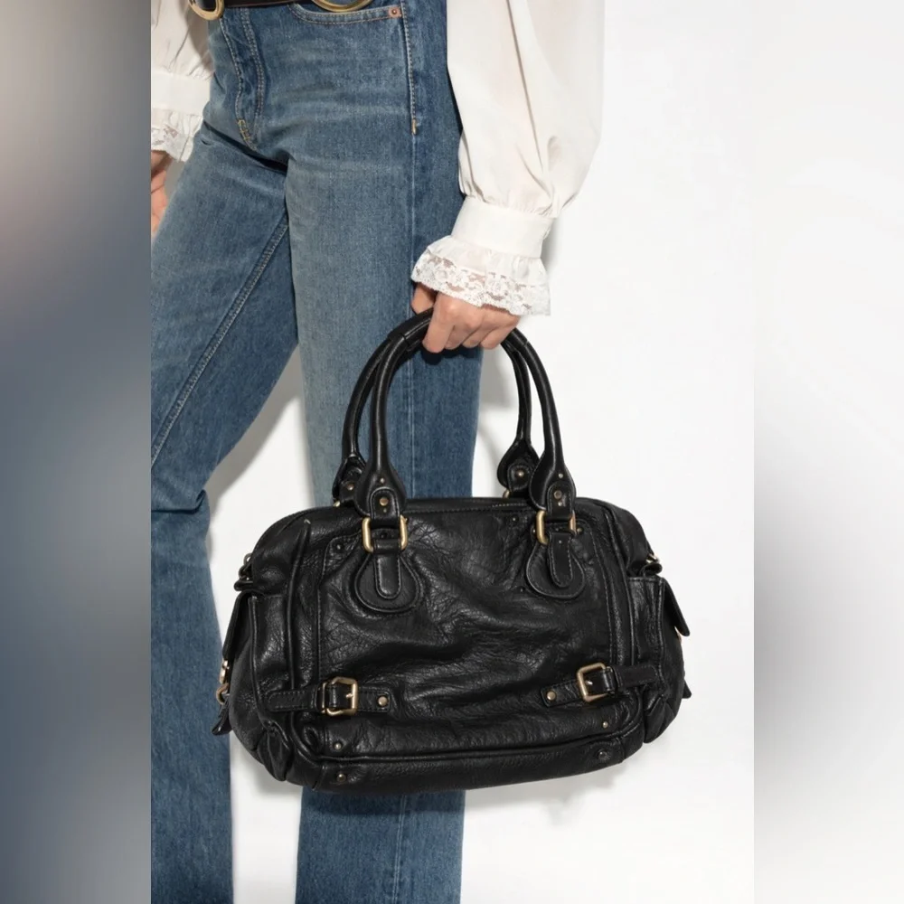 Chloe Black Paddington Leather Shoulder Bag - Picture 1 of 16